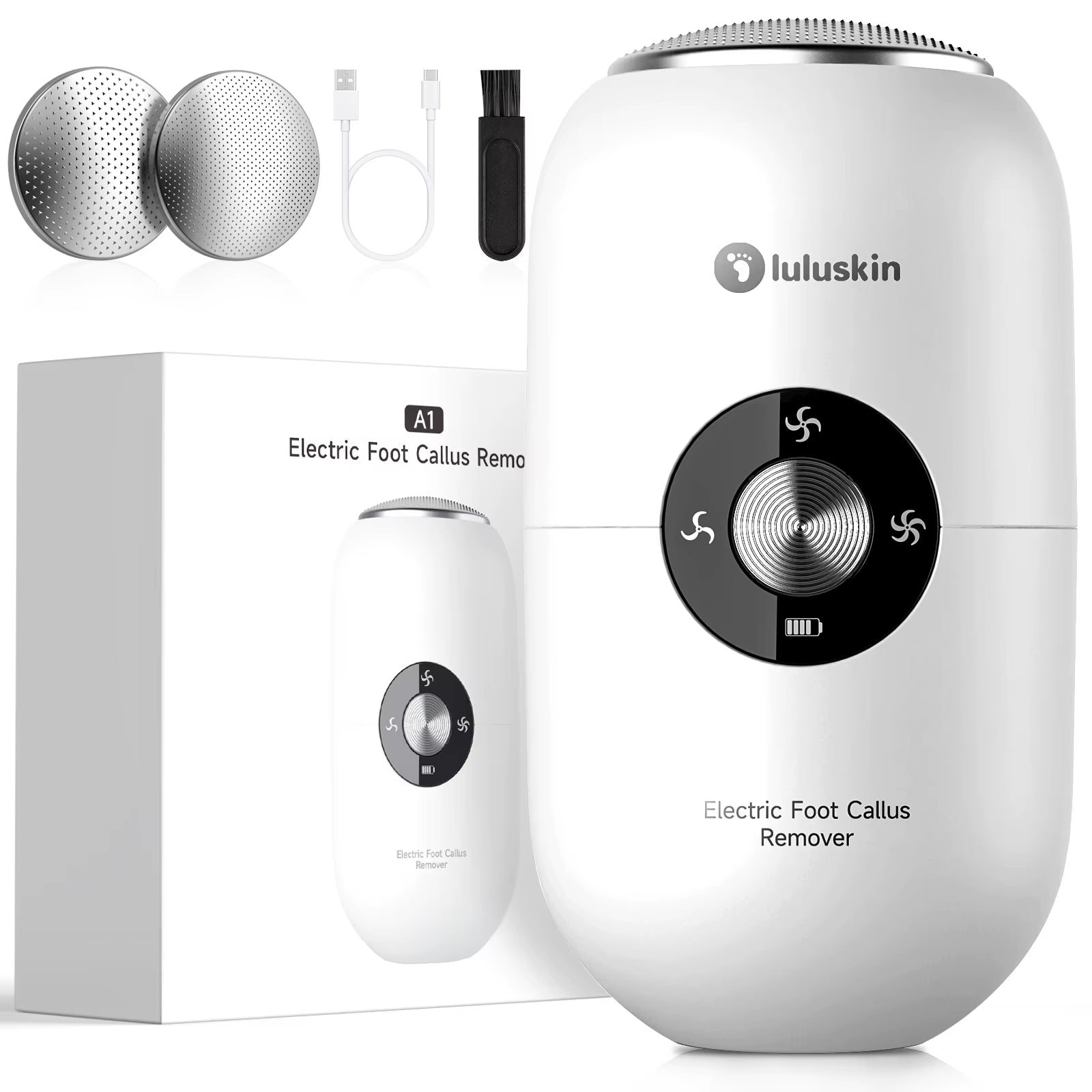 Rechargeable Electric Foot Grinder USB Powered Callus Remover with Adjustable 3 Speeds for Men & Women'S Pedicure and Self-Care