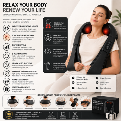 Necteck 3D Shiatsu Massager