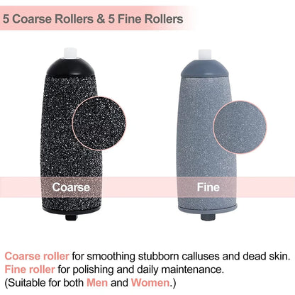 Coarse and fine replacement rollers for the Meroria Pedicure Kit Pro