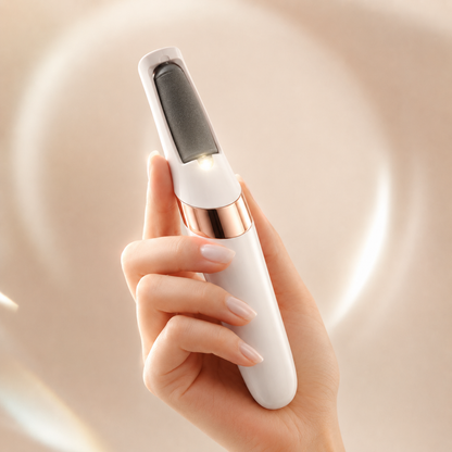 Meroria Pedicure Kit Pro rechargeable foot file held in hand